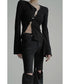 Asymmetric Cut-Out Hook Cardigan